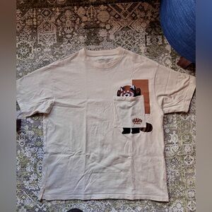 Graniph Red Panda Peekaboo Embroidered Graphic Short Sleeve Tee